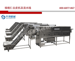 大型核桃仁脫衣機(jī) 定制全自動核桃仁去皮流水線